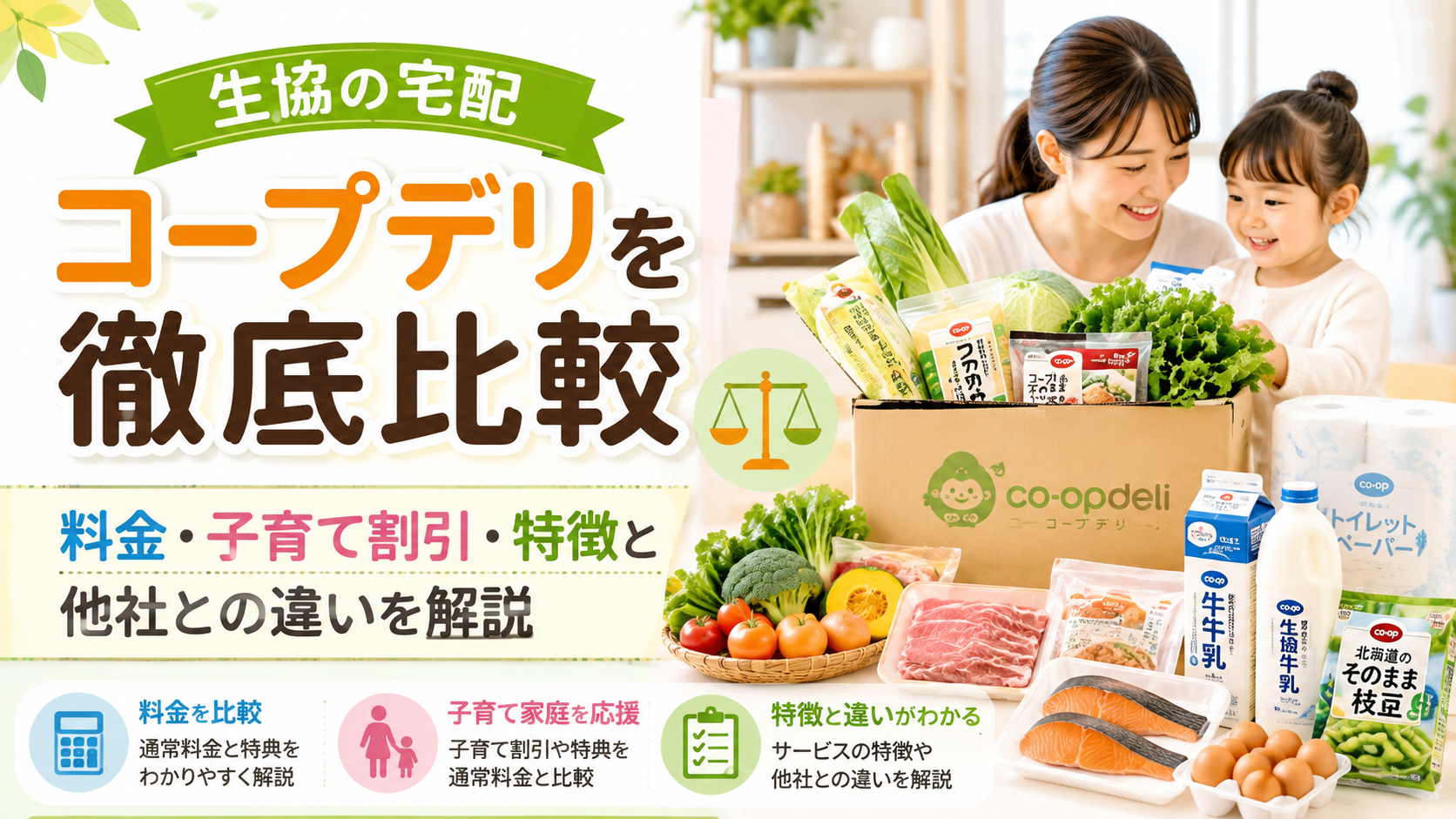 生協の宅配コープデリを徹底比較｜料金・子育て割引・特徴と他社との違いを解説
